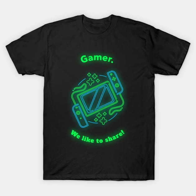 Video game gamer funny gamers share sharing games T-Shirt by The Hammer